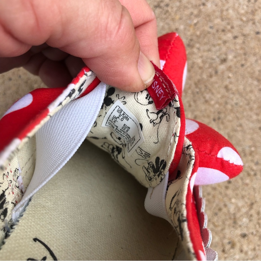 Vans Red and White Polka Dot Kids Sneakers - Picture 8 of 9